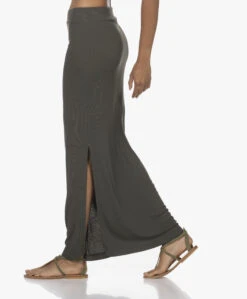 Japantky Ryoko Modal Rib Jersey Maxi Rok - Groen -Mode Kleding 220622 cba826ff 620f 4d94 b284 303959cba780