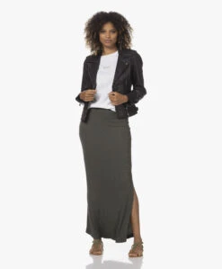 Japantky Ryoko Modal Rib Jersey Maxi Rok - Groen -Mode Kleding 220622 d071bde9 1da4 4c98 8fe1 504bd14b5b07