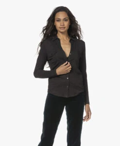 Majestic Filatures Superwashed Jersey Blouse - Antraciet Mêlee -Mode Kleding 220706 8bc724a7 f544 40c2 9692 72bf05987b5a