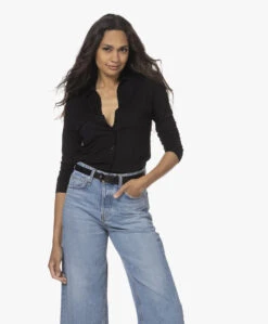 Majestic Filatures Superwashed Jersey Blouse - Zwart -Mode Kleding 220707 43673283 ed5f 4049 a32d 2b2ced3882cf