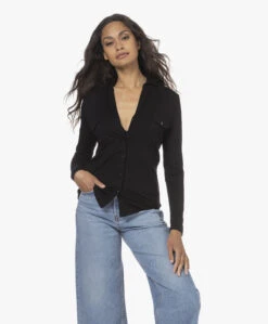 Majestic Filatures Superwashed Jersey Blouse - Zwart -Mode Kleding 220707 bf7c552f 3060 4860 9a52 23dc84d25658