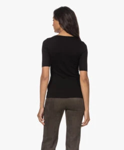 Majestic Filatures Superwashed T-Shirt Met Halflange Mouwen - Zwart -Mode Kleding 220802 2200def0 5ab5 4d4f 8388 24d9951dd1c7