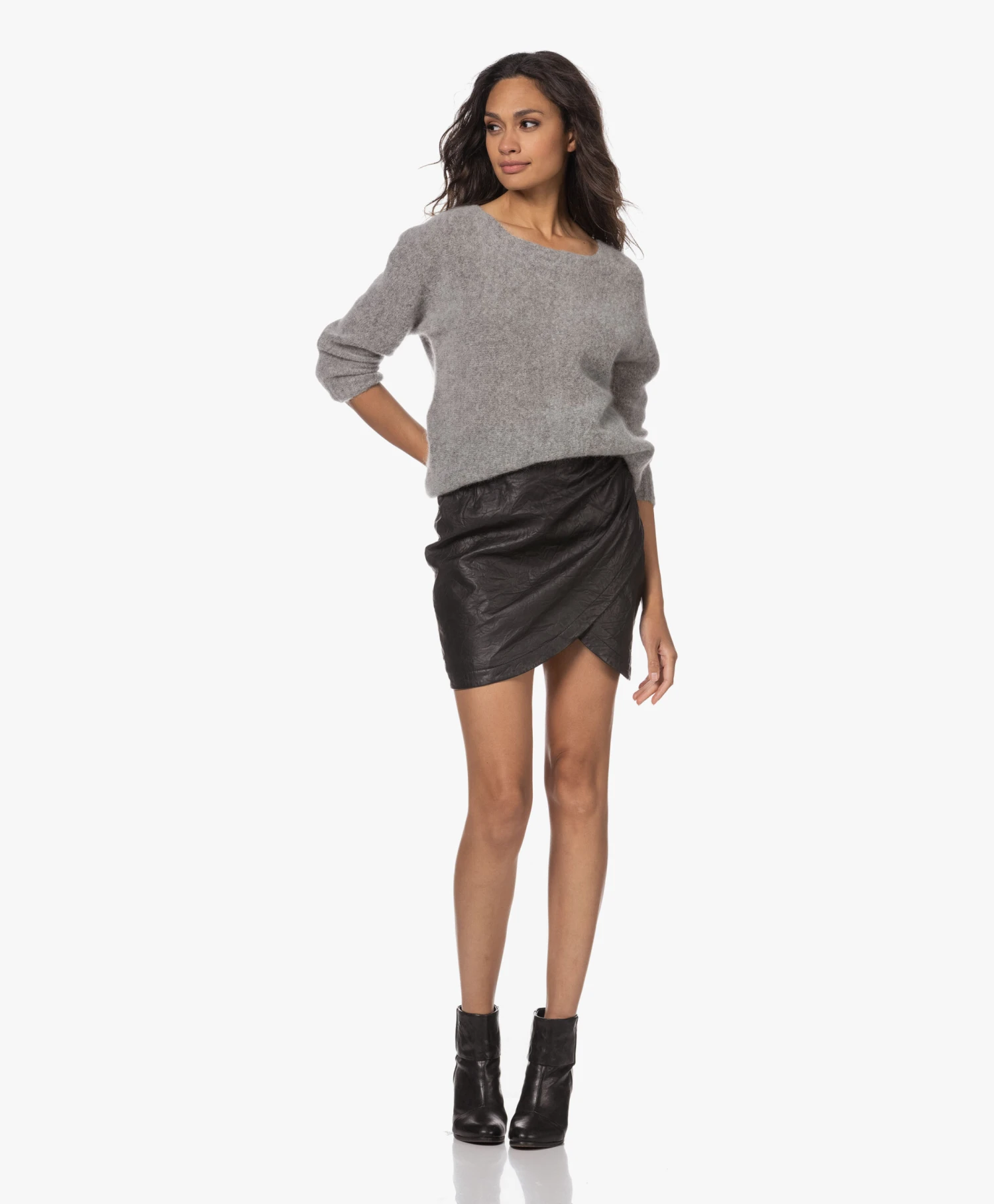 Zadig & Voltaire Julipe Crinkle Leren Minirok - Zwart 5 Zadig & Voltaire Julipe Crinkle Leren Minirok - Zwart - Afbeelding 5