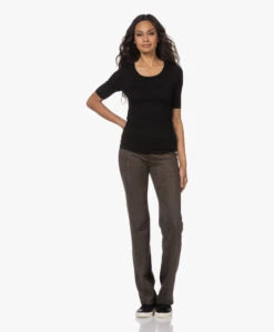 Majestic Filatures Superwashed T-Shirt Met Halflange Mouwen - Zwart -Mode Kleding 220802 3e23394c 02dc 428f bd9b 38d07819d9a7