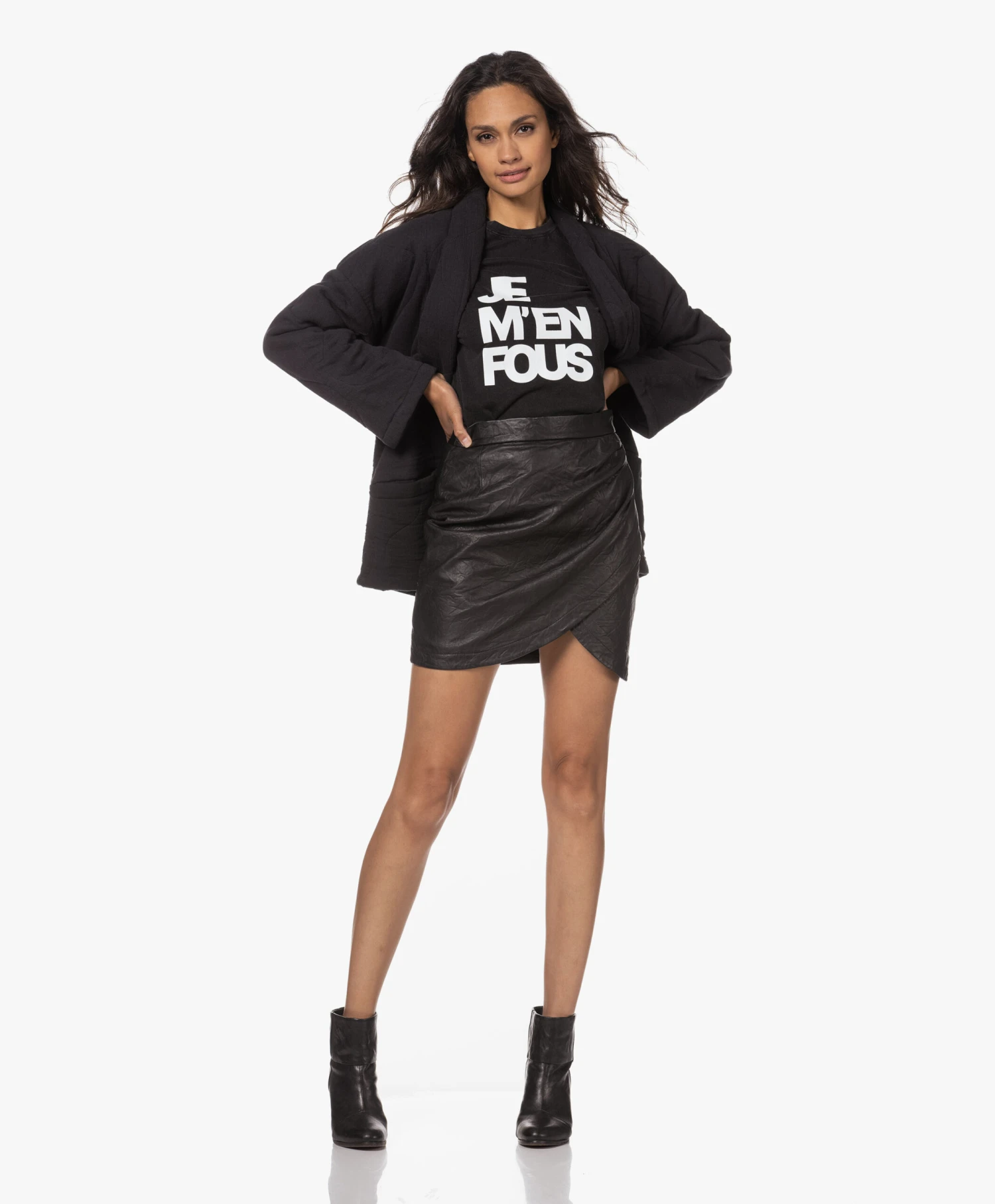 Zadig & Voltaire Julipe Crinkle Leren Minirok - Zwart 8 Zadig & Voltaire Julipe Crinkle Leren Minirok - Zwart - Afbeelding 8