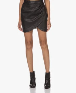 Zadig & Voltaire Julipe Crinkle Leren Minirok - Zwart