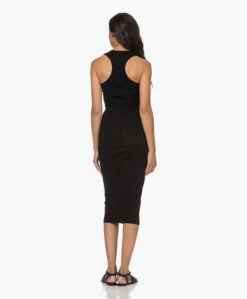 Enza Costa Supima Katoenen Racer Back Jurk - Zwart -Mode Kleding 220809 20f4fc98 91a6 4d66 a392 a61480afb94b