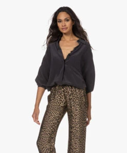 Equipment Emile Oversized Zijden Blouse - Zwart -Mode Kleding 220817 59267dd6 9522 4448 8371 36d06dd97c7b