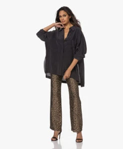 Equipment Emile Oversized Zijden Blouse - Zwart -Mode Kleding 220817 8053007a 6ab0 4e60 88fb 846c6efe3585