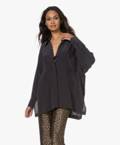 Equipment Emile Oversized Zijden Blouse - Zwart -Mode Kleding 220817 c8ff8c00 ef60 495e b5e1 99ad2b440b4d