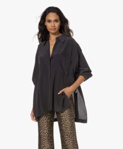 Equipment Emile Oversized Zijden Blouse - Zwart -Mode Kleding 220817 e4cb91d2 dbdf 4736 b766 3737809dacf5