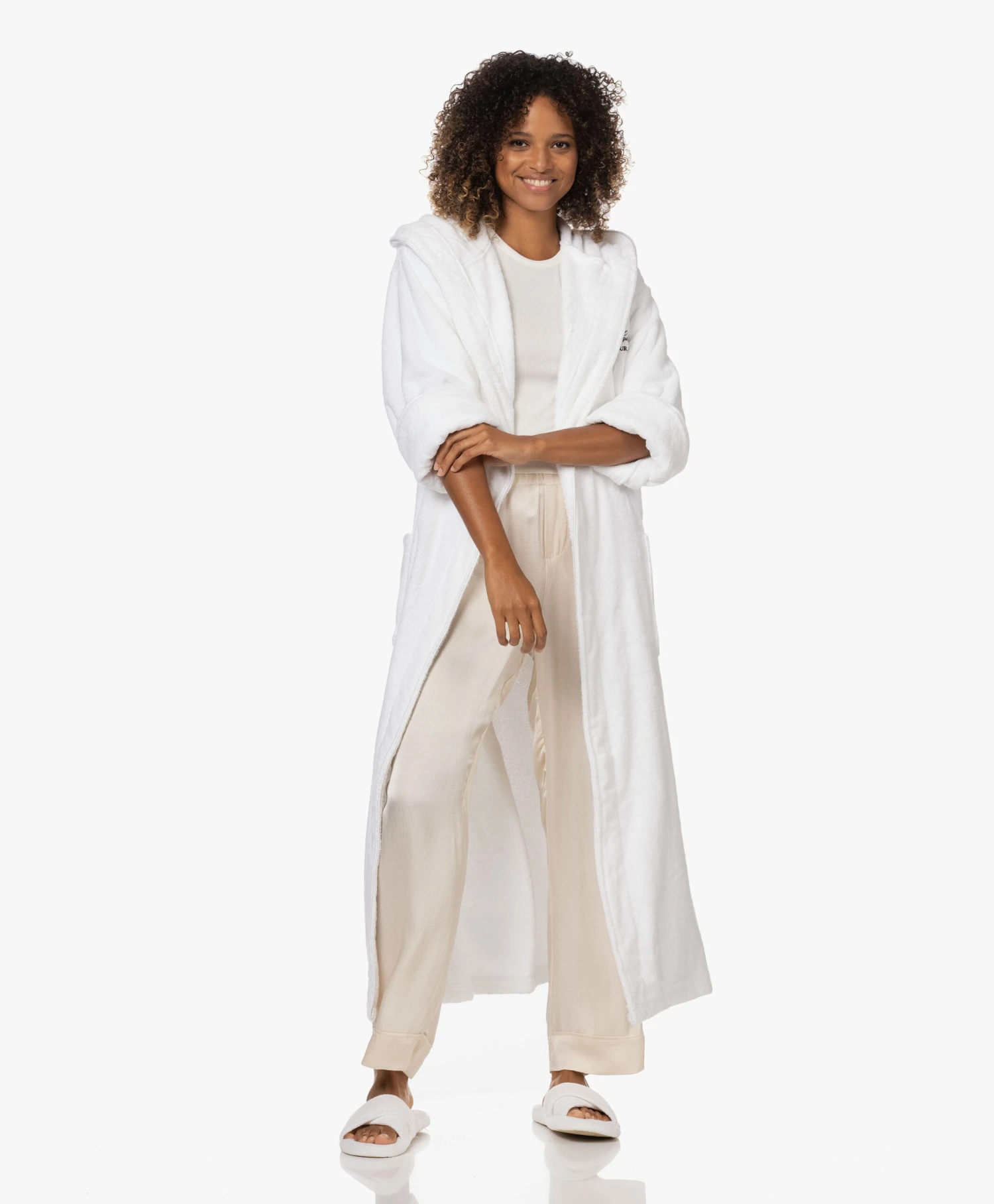 Love Stories Dean French Terry Badjas Met Capuchon - Wit 6 Love Stories Dean French Terry Badjas Met Capuchon - Wit - Afbeelding 6