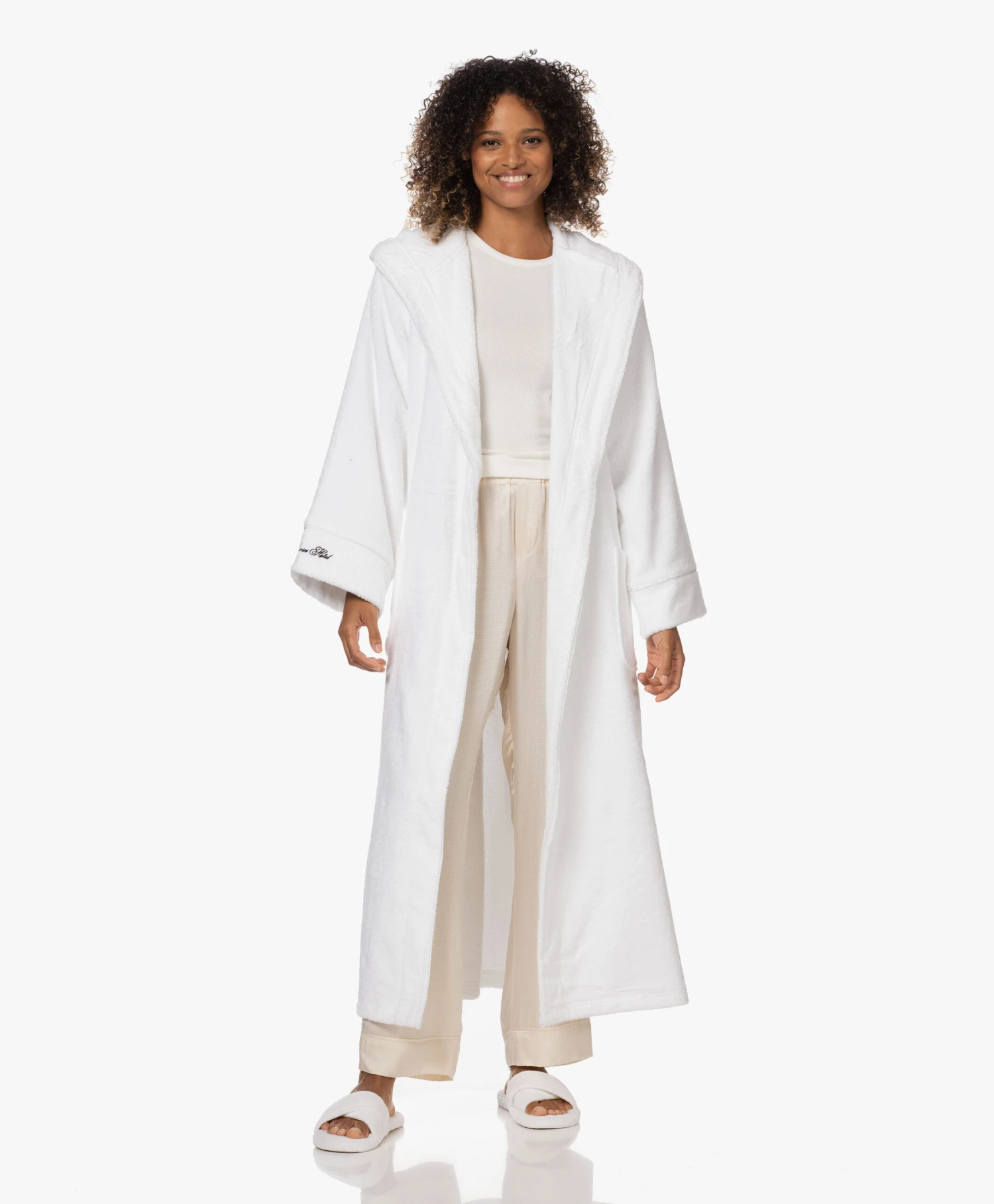 Love Stories Dean French Terry Badjas Met Capuchon - Wit 2 Love Stories Dean French Terry Badjas Met Capuchon - Wit - Afbeelding 2