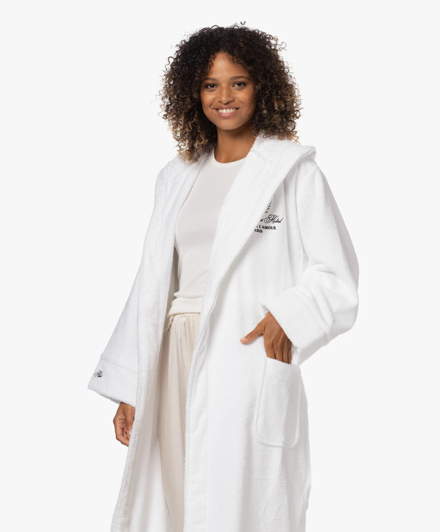 Love Stories Dean French Terry Badjas Met Capuchon - Wit 8 Love Stories Dean French Terry Badjas Met Capuchon - Wit - Afbeelding 8