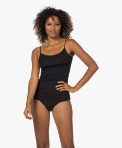 Hanro Cotton Seamless R-Hals Spaghetti Top - Zwart -Mode Kleding 220831 2ca96ae2 787f 460c 9691 23e3f8f6631b