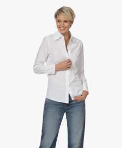 Neeve The Felice Getailleerde Overhemdblouse - Crispy White