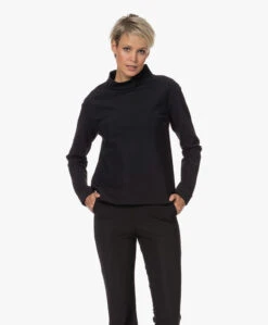 Japantky Také Tech Jersey Colshirt - Diepzwart