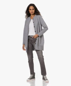 Sibin/Linnebjerg Paula Merinowolmix Doorknoopvest - Sweat Grey -Mode Kleding 221004 039411e9 3559 44c4 a88e 2b6ceebe871e