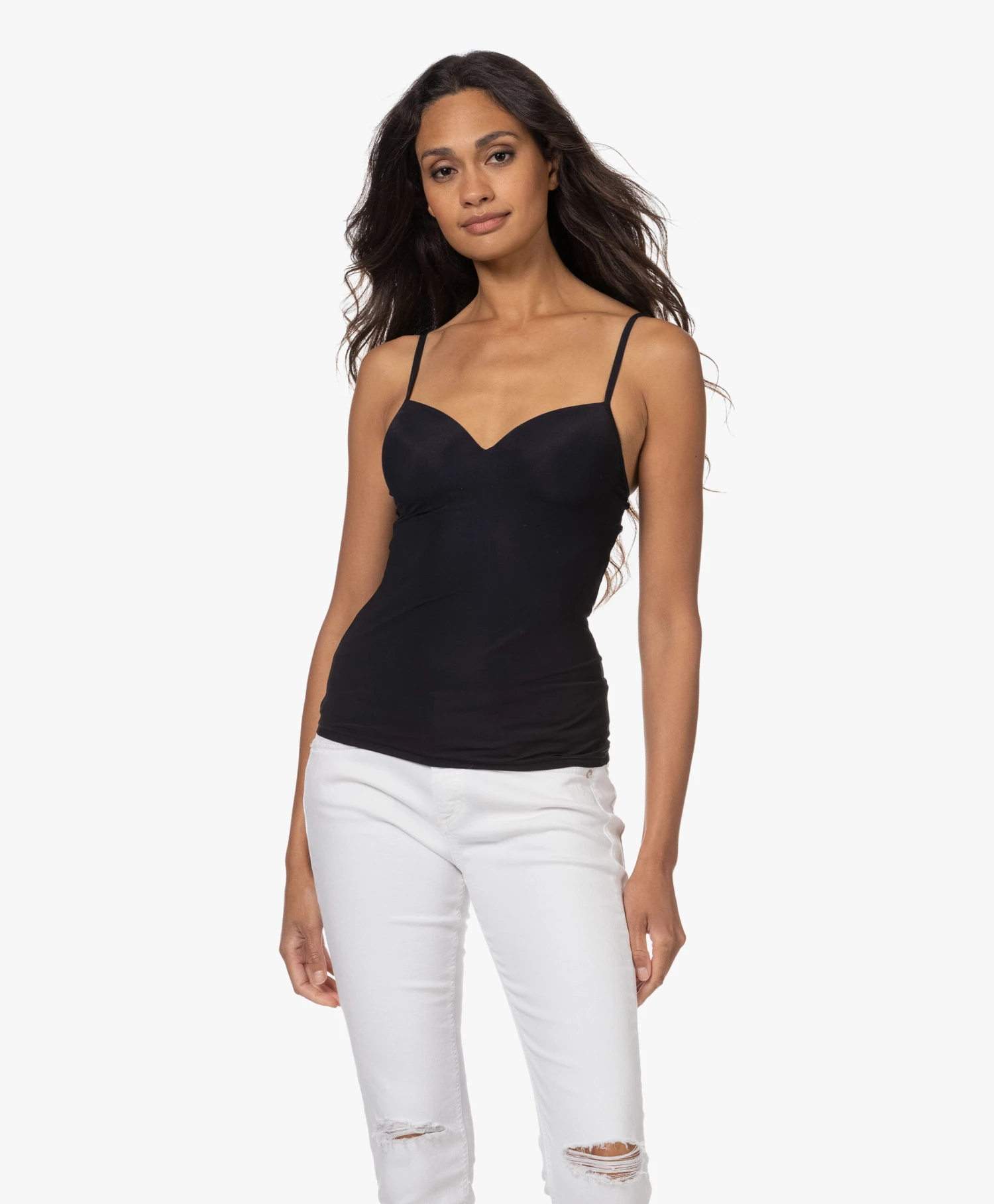 Hanro Allure Bh Camisole - Zwart 1 Hanro Allure Bh Camisole - Zwart