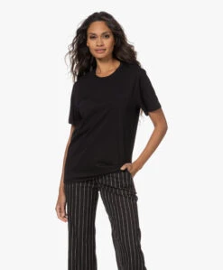 Joseph Katoenen T-Shirt Met Korte Mouwen - Zwart