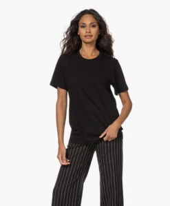 Joseph Katoenen T-Shirt Met Korte Mouwen - Zwart -Mode Kleding 221006 549791a0 15f4 4f16 9140 2c6e5c0771c2