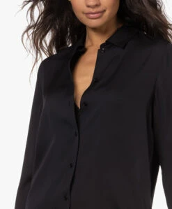 Vince Slim-Fit Stretch Zijden Blouse - Zwart -Mode Kleding 221011 93e71fb0 ef36 49b8 9384 cfb77617d0e5