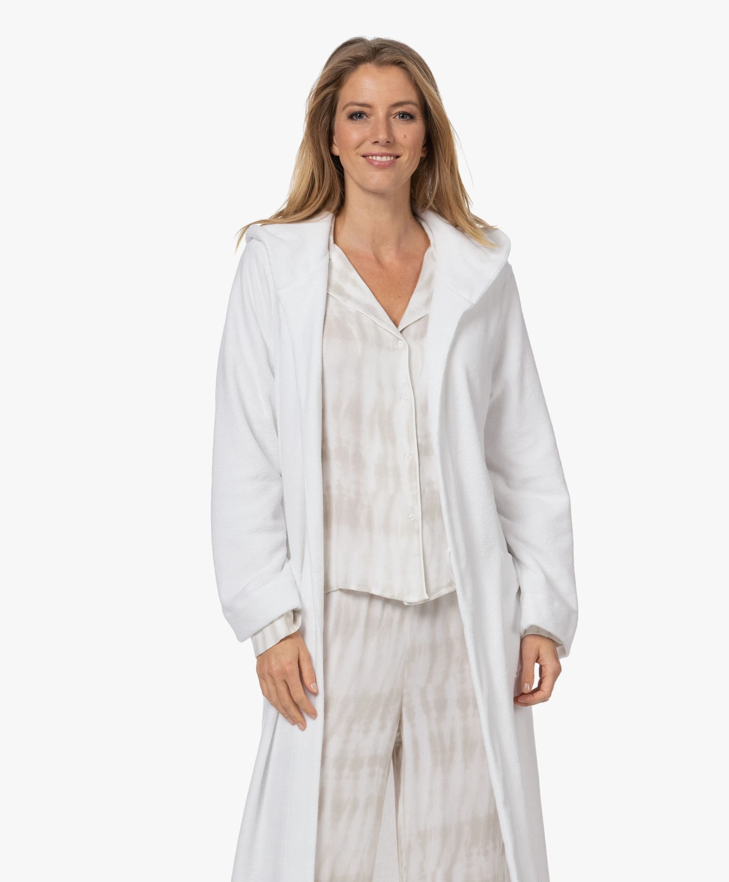 Hanro Robe Selection Enkellange Badjas Met Capuchon - Wit 11 Hanro Robe Selection Enkellange Badjas Met Capuchon - Wit - Afbeelding 11