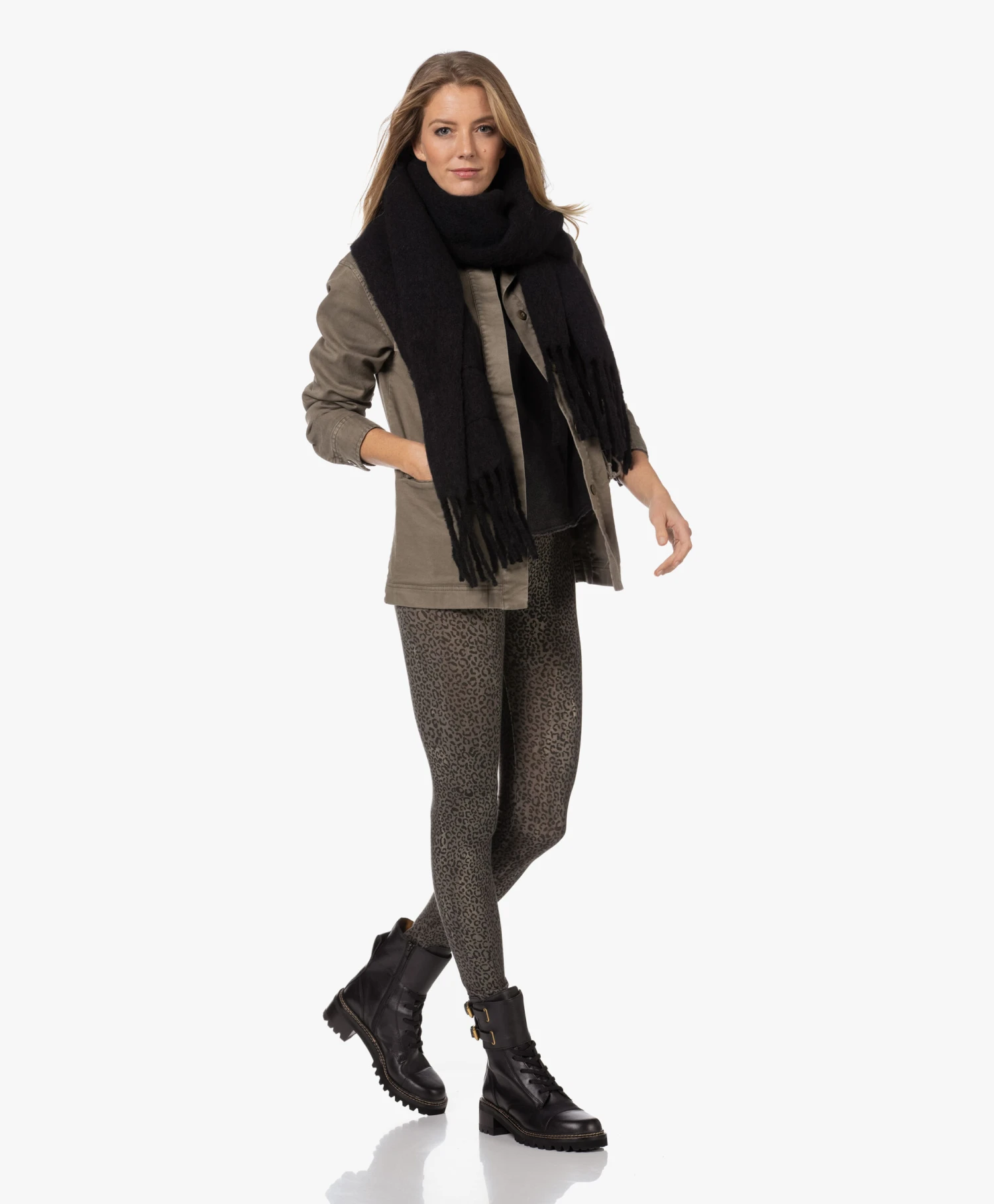 See By Chloé Mallory Combat Hoge Leren Enkellaarzen - Zwart 10 See By Chloé Mallory Combat Hoge Leren Enkellaarzen - Zwart - Afbeelding 10