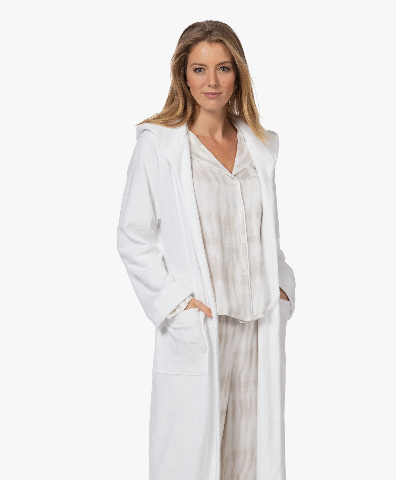 Hanro Robe Selection Enkellange Badjas Met Capuchon - Wit 12 Hanro Robe Selection Enkellange Badjas Met Capuchon - Wit - Afbeelding 12