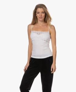 Hanro Katoenen Moments Spaghetti Top - Wit -Mode Kleding 221012 c07cfe31 8094 42d5 b7d0 c81bf61cf237