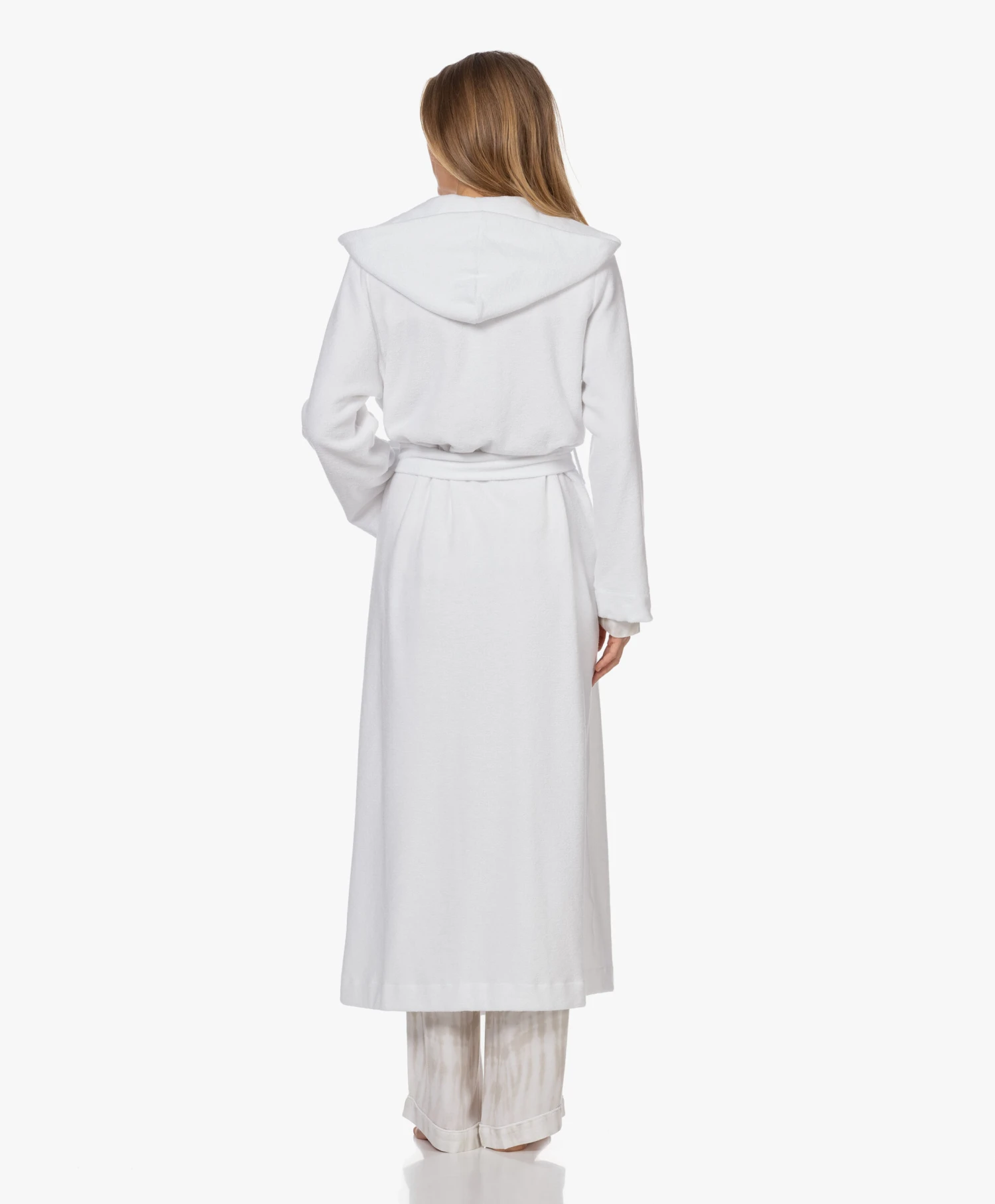 Hanro Robe Selection Enkellange Badjas Met Capuchon - Wit 4 Hanro Robe Selection Enkellange Badjas Met Capuchon - Wit - Afbeelding 4