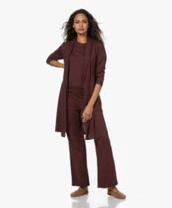 Skin Coleen Pima Katoenen Jersey Badjas - Port -Mode Kleding 221013 32d01066 028c 4a99 a278 1a2df383ddfe