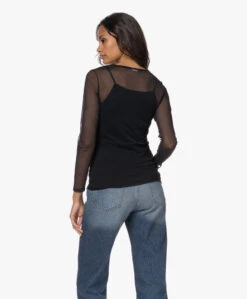 Hanro Smooth Illusion Tule Longsleeve T-Shirt - Zwart -Mode Kleding 221013 4ddb28fd a98d 40cb b48a a1cec86393a3