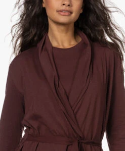 Skin Coleen Pima Katoenen Jersey Badjas - Port -Mode Kleding 221013 882ca7f3 2765 4c20 b00e 8a074de6db70