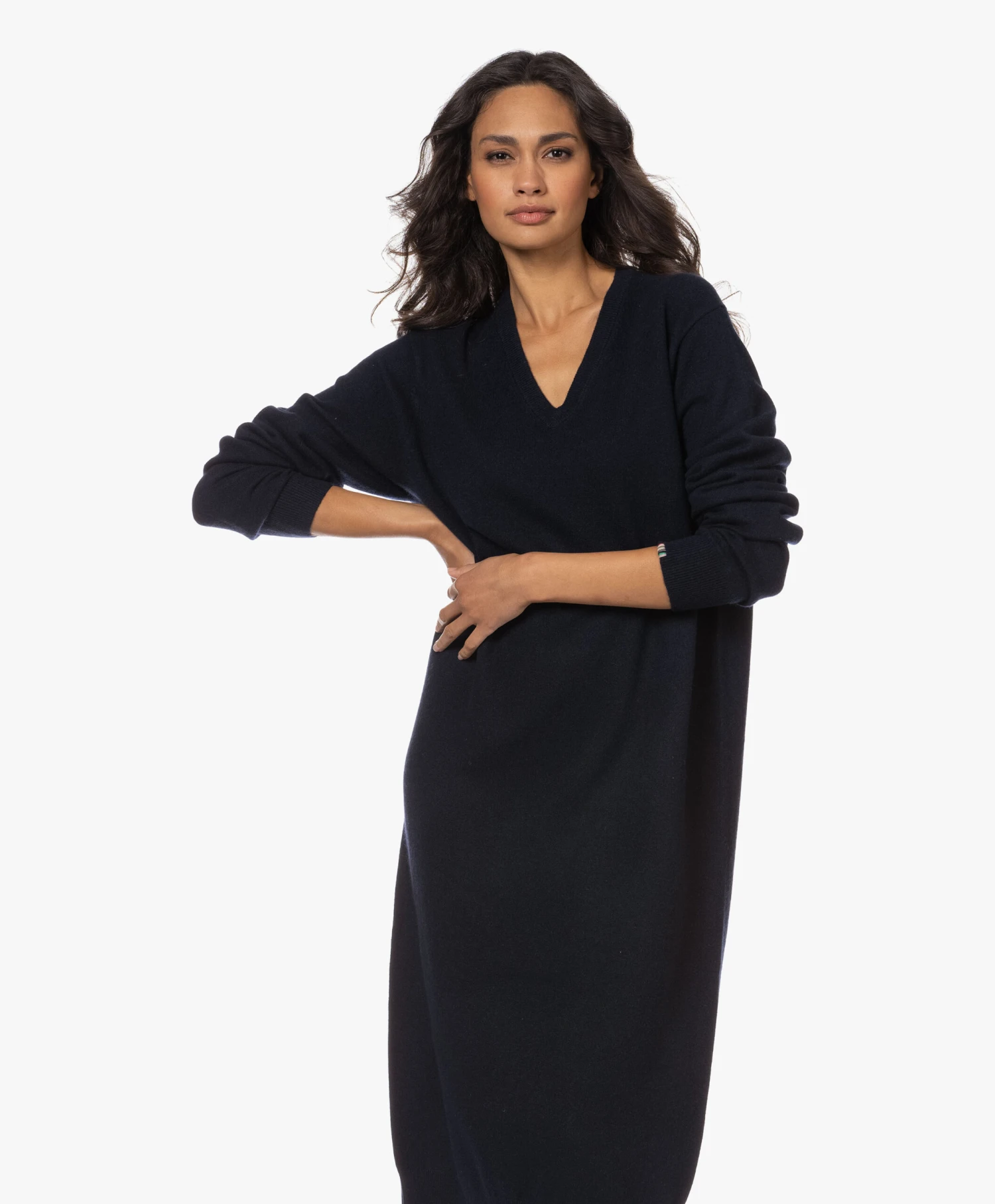 Extreme Cashmere N°187 Merlin Cashmeremix Midi Jurk - Navy 10 Extreme Cashmere N°187 Merlin Cashmeremix Midi Jurk - Navy - Afbeelding 10