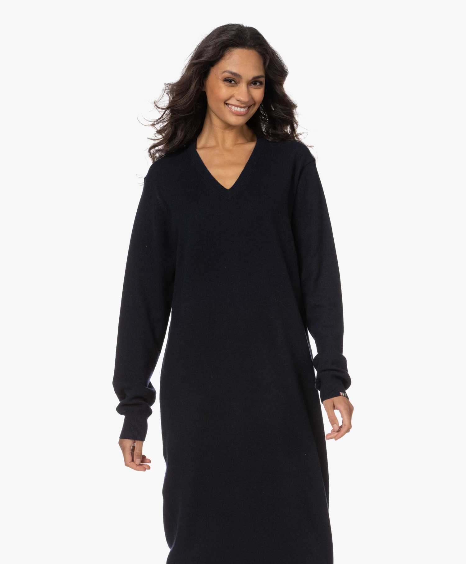 Extreme Cashmere N°187 Merlin Cashmeremix Midi Jurk - Navy 3 Extreme Cashmere N°187 Merlin Cashmeremix Midi Jurk - Navy - Afbeelding 3