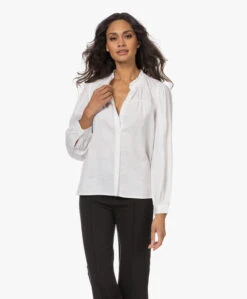 Rails Camille Lyocellmix Blouse Met Ruches - Wit -Mode Kleding 221117 a3f1977a b61a 447e b7be 5959dc21d170
