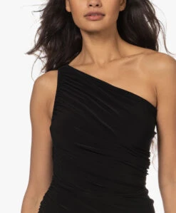 Norma Kamali Diana Tech Jersey One Shoulder Jurk - Zwart -Mode Kleding 221121 dff4b318 91c3 4c3b 8520 dffba017f35d