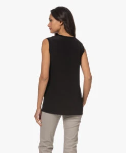 Joseph Bley Zijden Crêpe Mouwloze Blouse - Zwart -Mode Kleding 221122 85c27d22 3e1d 4551 a214 de9025835724