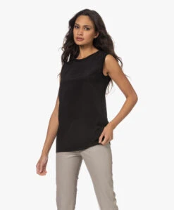 Joseph Bley Zijden Crêpe Mouwloze Blouse - Zwart -Mode Kleding 221122 d50baa76 9661 4314 89a4 9db42f8fd472