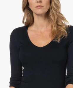 Majestic Filatures Soft Touch V-Hals Longsleeve - Marine -Mode Kleding 221124 5128336b 92f5 44f8 989e d40063d05f3e