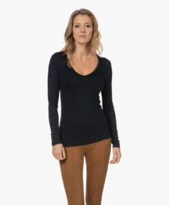 Majestic Filatures Soft Touch V-Hals Longsleeve - Marine -Mode Kleding 221124 6957b2bb 9718 471e b1d4 de95415e30d1