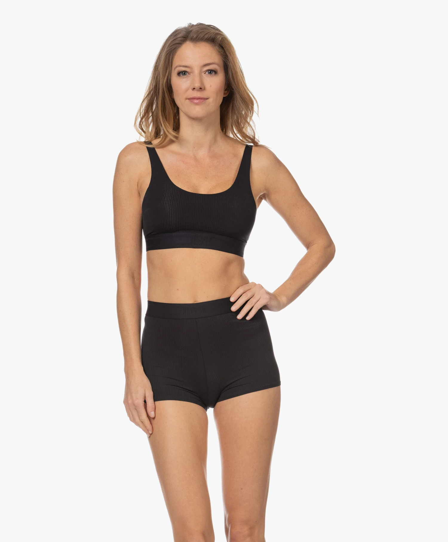 Wolford Beauty Cotton Rib Bike Short - Zwart 3 Wolford Beauty Cotton Rib Bike Short - Zwart - Afbeelding 3