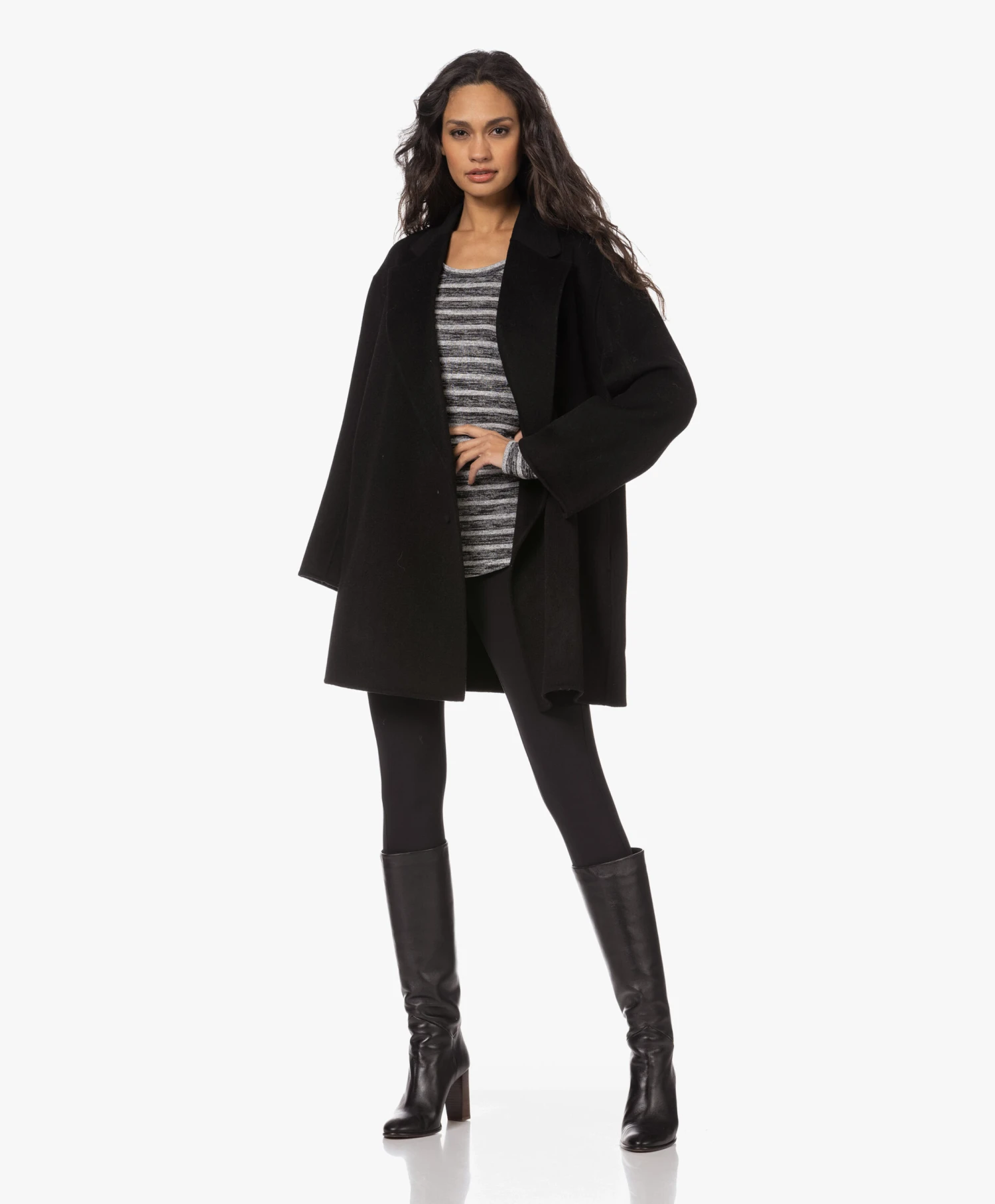 Rag & Bone The Knit Gestreepte Viscosemix Longsleeve - Grijs Mêlee/Zwart 9 Rag & Bone The Knit Gestreepte Viscosemix Longsleeve - Grijs Mêlee/Zwart - Afbeelding 9