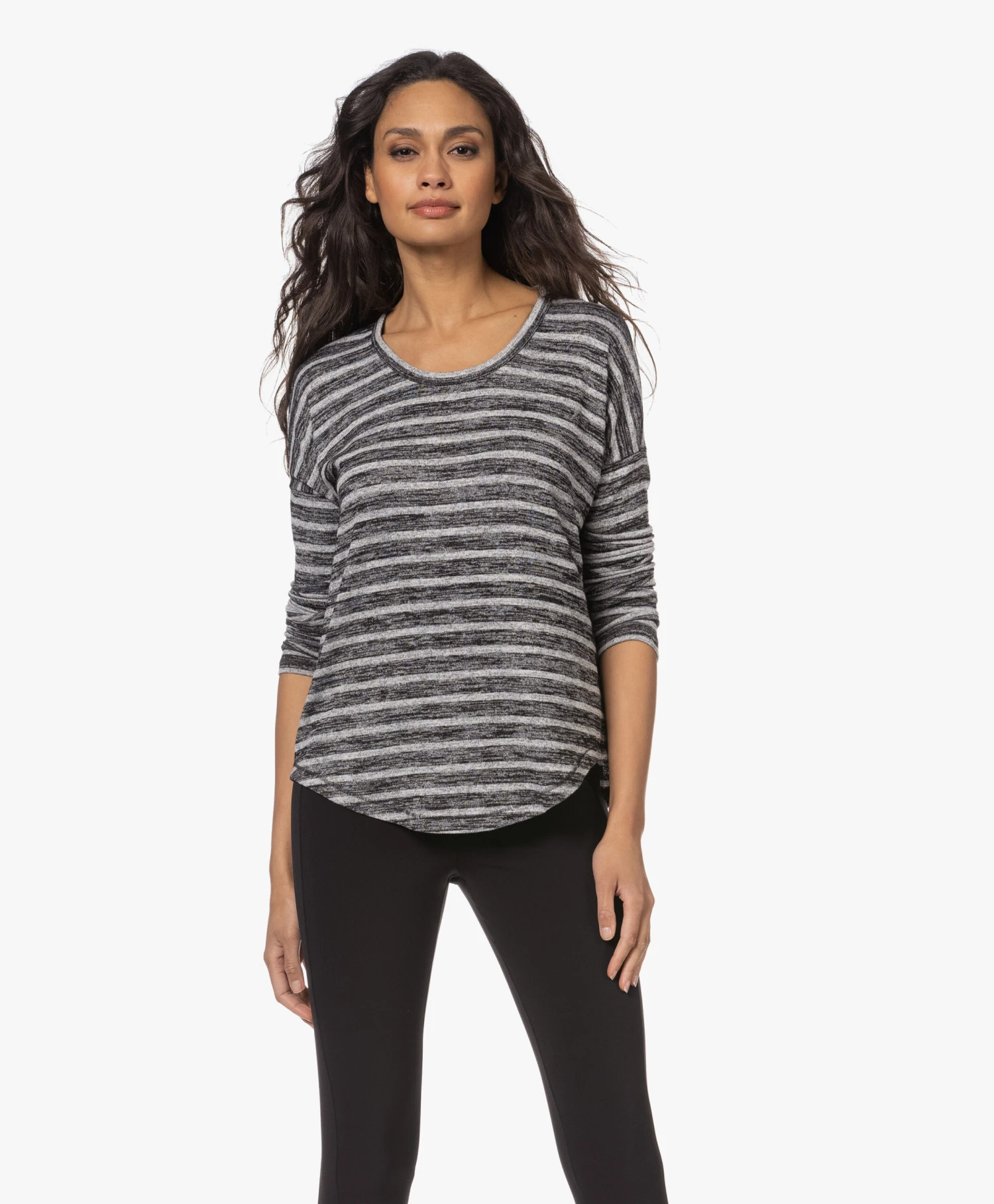 Rag & Bone The Knit Gestreepte Viscosemix Longsleeve - Grijs Mêlee/Zwart 12 Rag & Bone The Knit Gestreepte Viscosemix Longsleeve - Grijs Mêlee/Zwart - Afbeelding 12