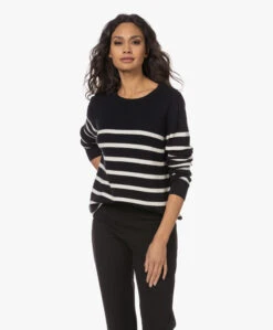 Sibin/Linnebjerg Piper Gestreepte Merino Trui - Zwart/Off-White -Mode Kleding 221206 0fe2fd9e 1470 454e 902d 77d4f5e86de1