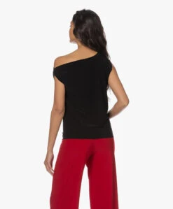 Norma Kamali Drop Shoulder Tech Jersey Top - Zwart -Mode Kleding 221206 1aef49b9 bcfb 49e7 822e cd550d81b967