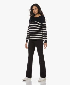 Sibin/Linnebjerg Piper Gestreepte Merino Trui - Zwart/Off-White -Mode Kleding 221206 2469b70c f85c 4f53 9e2d af167d88481a