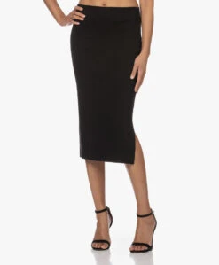 Joseph Zijdemix Rib Jersey Kokerrok - Zwart