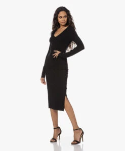 Joseph Zijdemix Rib Jersey Kokerrok - Zwart -Mode Kleding 221206 6e777cfb b983 43c2 8af0 5408ddf35b41